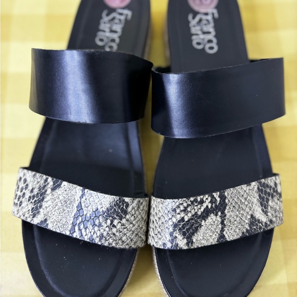 Franco Sarto Shoes - Franco Sarto Black and Snake Print Sandals